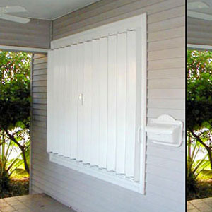 Accordion shutters spanning a wide opening