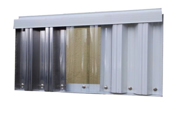 Fixed panel storm shutters installed on Gulf Coast home